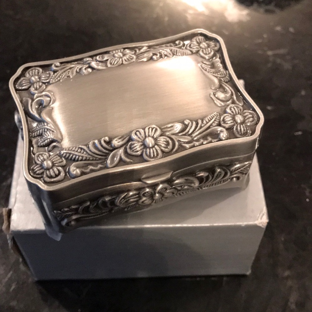 Pewter jewelry box